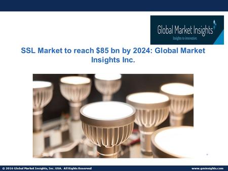 © 2016 Global Market Insights, Inc. USA. All Rights Reserved  SSL Market to reach $85 bn by 2024: Global Market Insights Inc.