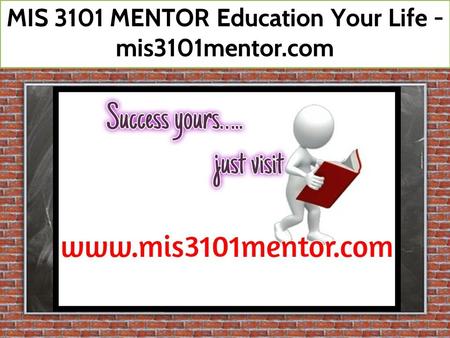 MIS 3101 MENTOR Education Your Life - mis3101mentor.com.