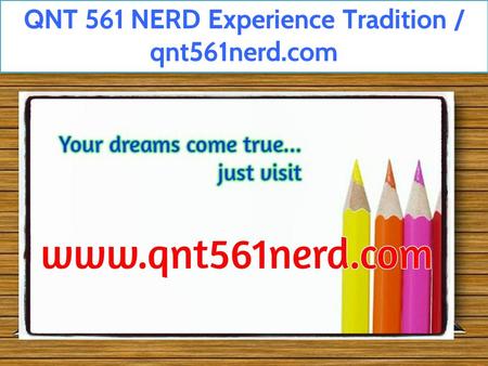 QNT 561 NERD Experience Tradition / qnt561nerd.com.