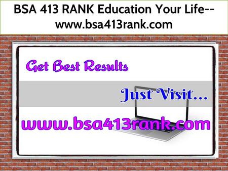 BSA 413 RANK Education Your Life--