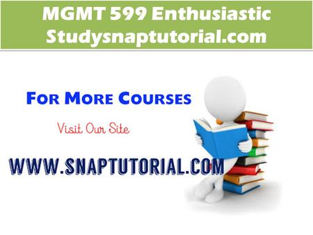 MGMT 599 Enthusiastic Studysnaptutorial.com