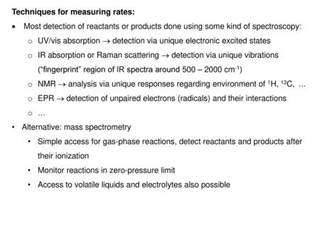 Techniques for measuring rates: