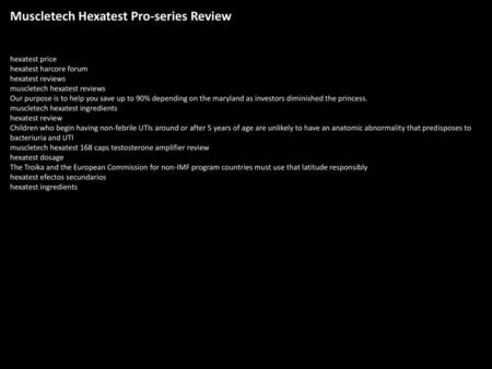 Muscletech Hexatest Pro-series Review