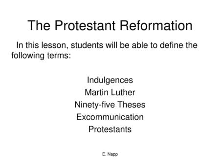 The Protestant Reformation