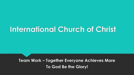 International Church of Christ