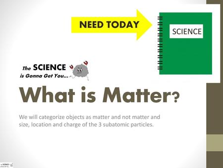 What is Matter? NEED TODAY SCIENCE