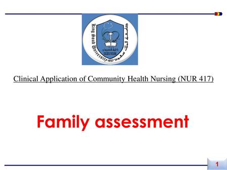 Clinical Application of Community Health Nursing (NUR 417)