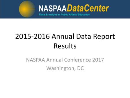 Annual Data Report Results