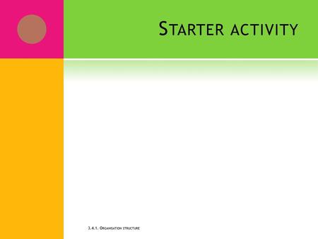 Starter activity 3.4.1. Organisation structure.