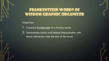 Frankenstein words of Wisdom graphic organizer