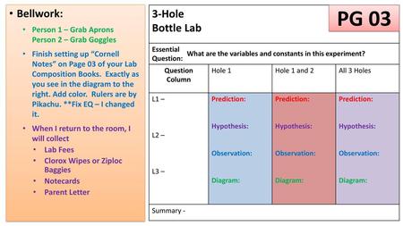 PG 03 Page 05 3-Hole Bottle Lab Bellwork: