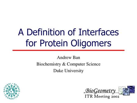 A Definition of Interfaces for Protein Oligomers