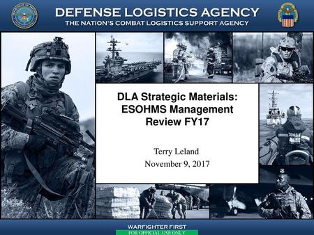 DLA Strategic Materials: ESOHMS Management Review FY17