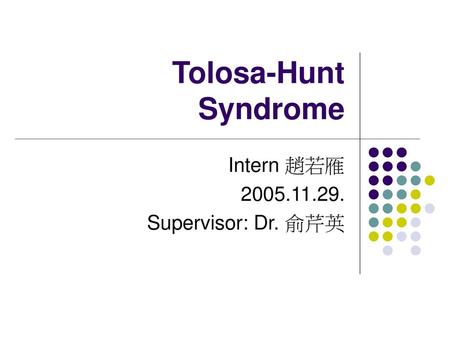 Intern 趙若雁 Supervisor: Dr. 俞芹英