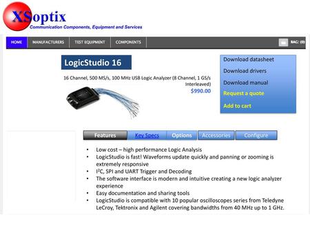 LogicStudio 16 Download datasheet Download drivers Download manual