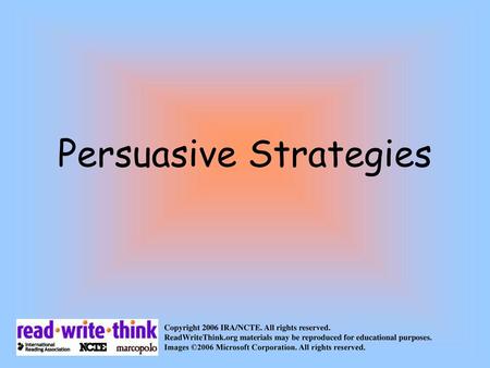 Persuasive Strategies