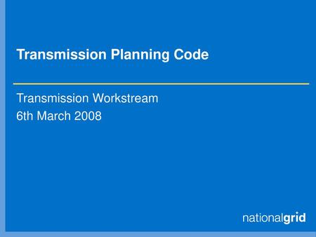 Transmission Planning Code