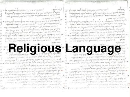 Religious Language.