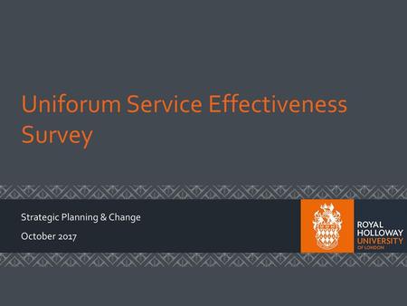 Uniforum Service Effectiveness Survey