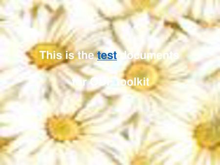 This is the test documents for ODF toolkit