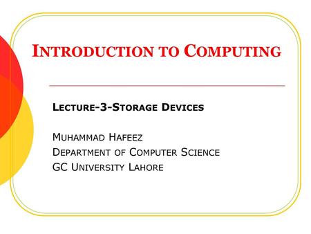 Introduction to Computing