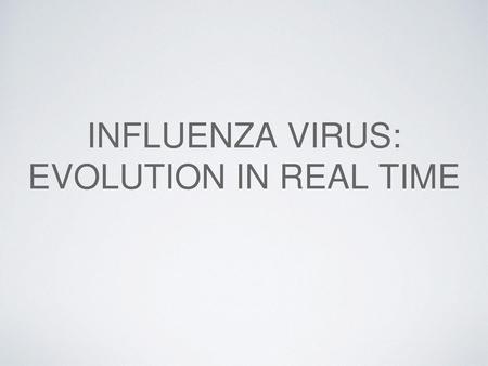 Influenza Virus: Evolution in real time