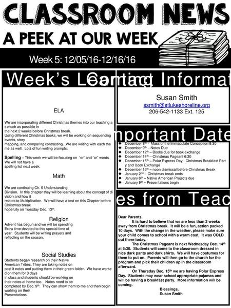 Week 5: 12/05/16-12/16/16 This Week’s Learning