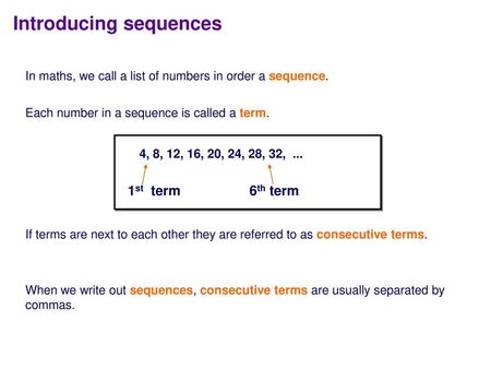 Introducing sequences