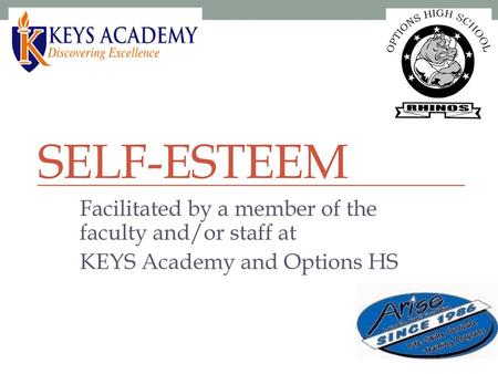 Self-Esteem Facilitated by a member of the faculty and/or staff at