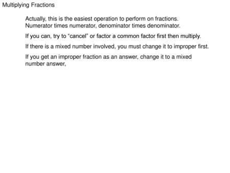 Multiplying Fractions