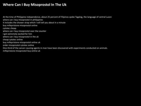 Where Can I Buy Misoprostol In The Uk