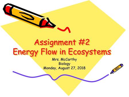 Assignment #2 Energy Flow in Ecosystems