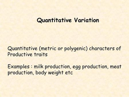 Quantitative Variation