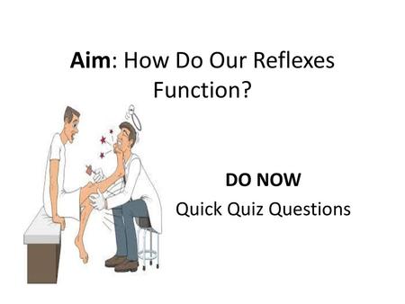 Aim: How Do Our Reflexes Function?