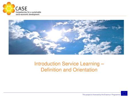 Introduction Service Learning – Definition and Orientation