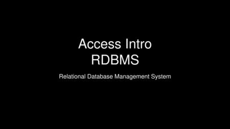 Relational Database Management System