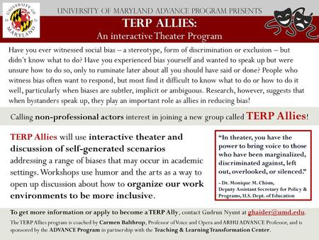 TERP Allies: An interactive Theater Program