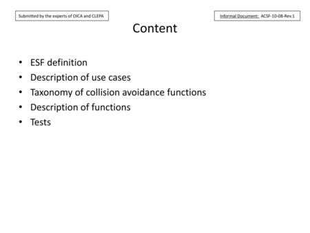 Informal Document: ACSF Rev.1