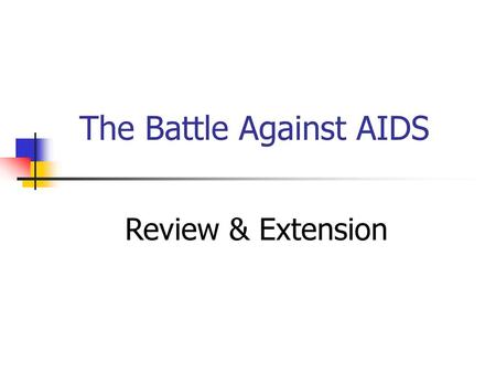 The Battle Against AIDS