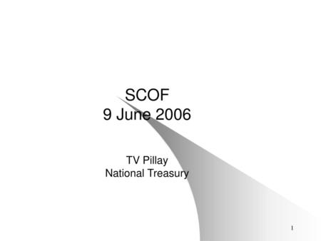 SCOF 9 June 2006 TV Pillay National Treasury