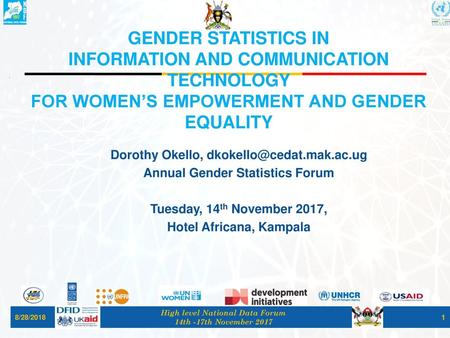 GENDER STATISTICS IN INFORMATION AND COMMUNICATION