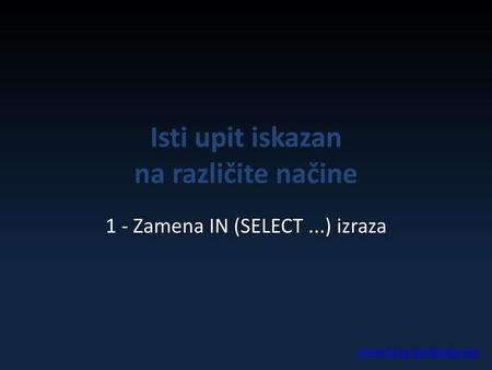 Isti upit iskazan na različite načine