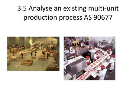 3.5 Analyse an existing multi-unit production process AS 90677