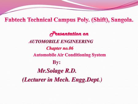 Fabtech Technical Campus Poly. (Shift), Sangola.