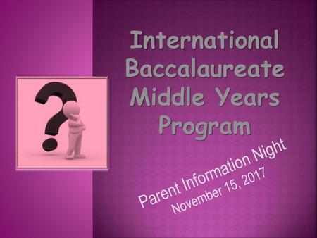 International Baccalaureate Middle Years Program