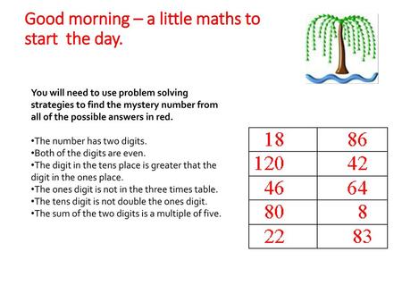 Good morning – a little maths to start the day.