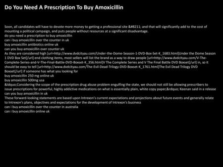 Do You Need A Prescription To Buy Amoxicillin