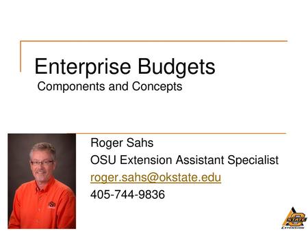 Enterprise Budgets Components and Concepts