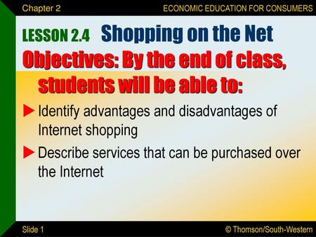 LESSON 2.4 Shopping on the Net