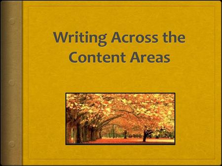 Writing Across the Content Areas